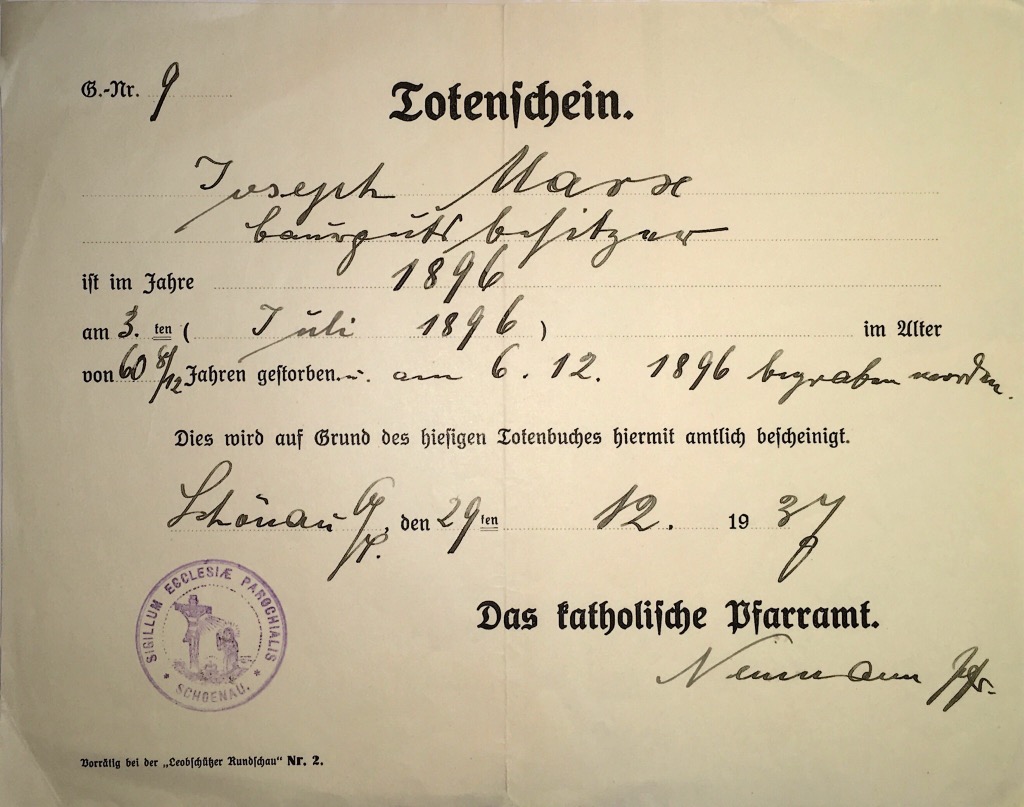 Totenscheine